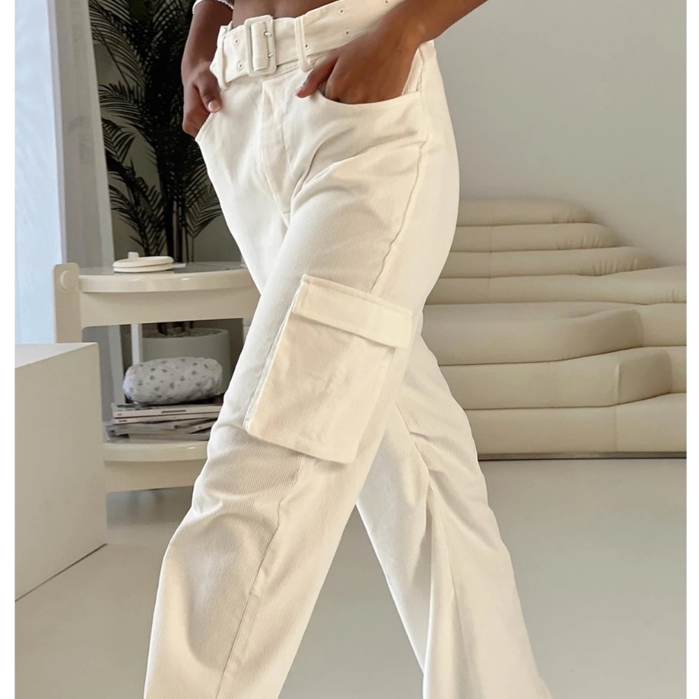 Princess Polly White Cargo Pants